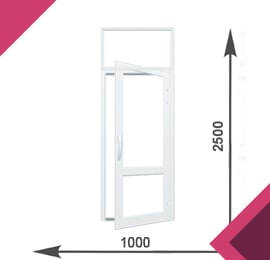 Алюминиевая одностворчатая дверь 1000x2500
