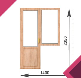 Балконный блок ламинированный 1400x2050